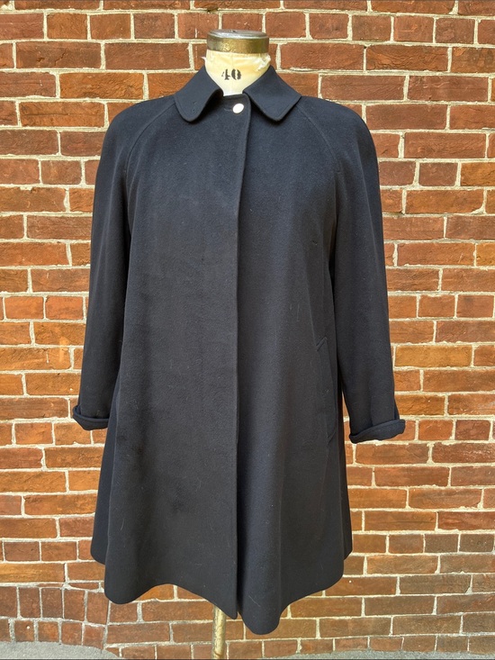 Burberry Jackets & Blazers - Vintage Burberry Women's Black Wool Swing Coat